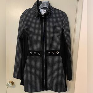 Joseph Ribkoff Black and Gray Checkered Blazer